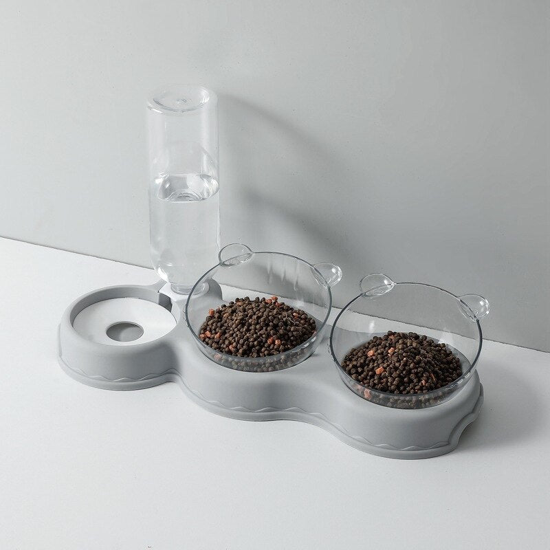 Lisslune | FEASTFLOW – 3-in-1 Elevated Feeding Station with Automatic Water Dispenser