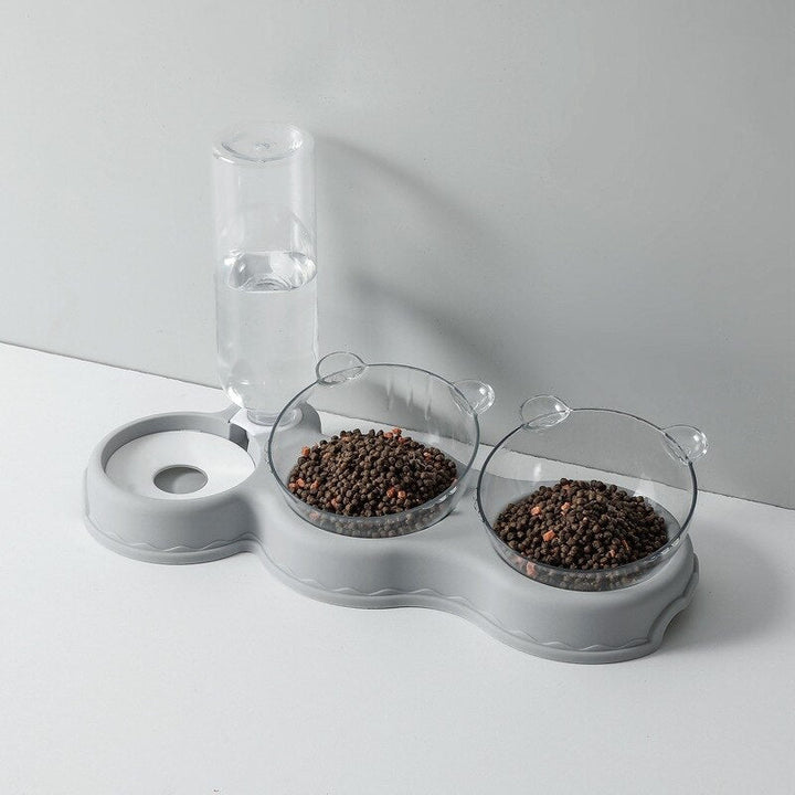 Lisslune | FEASTFLOW – 3-in-1 Elevated Feeding Station with Automatic Water Dispenser