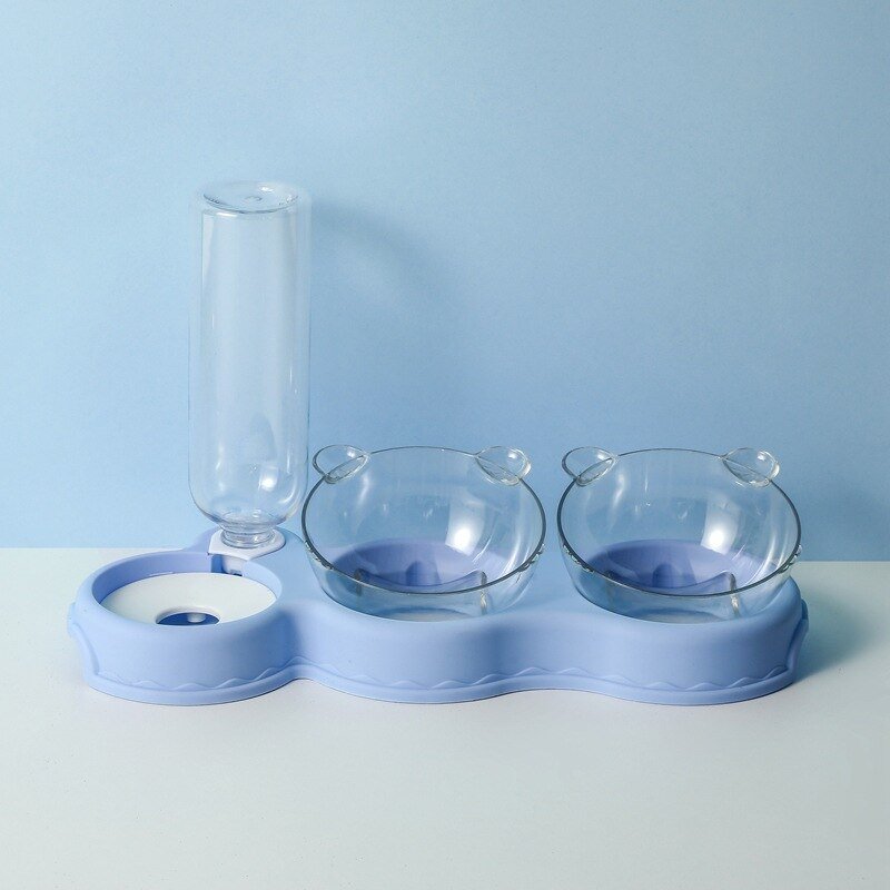 Lisslune | FEASTFLOW – 3-in-1 Elevated Feeding Station with Automatic Water Dispenser