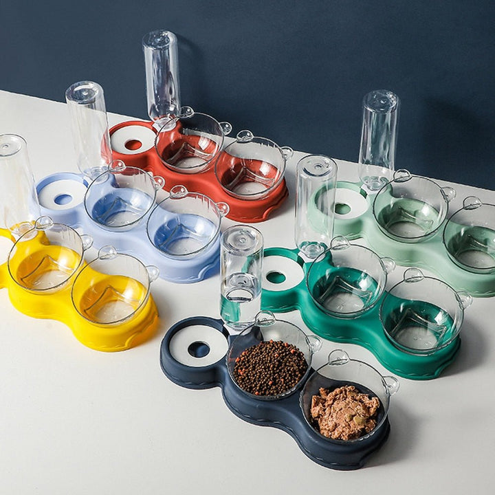 Lisslune | FEASTFLOW – 3-in-1 Elevated Feeding Station with Automatic Water Dispenser