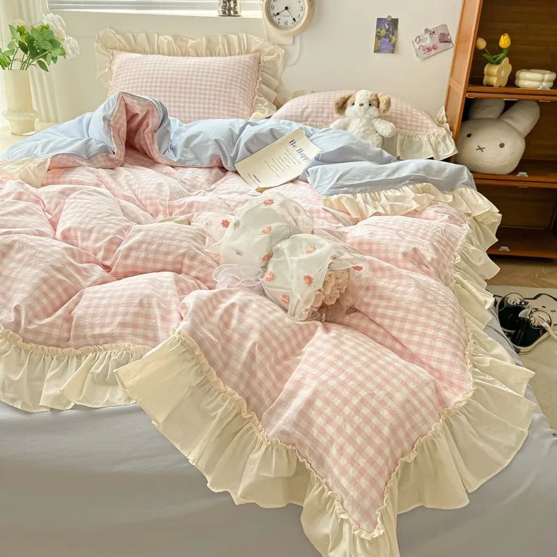 Rynx | Kawaii Pastel Check Ruffle Decor Set
