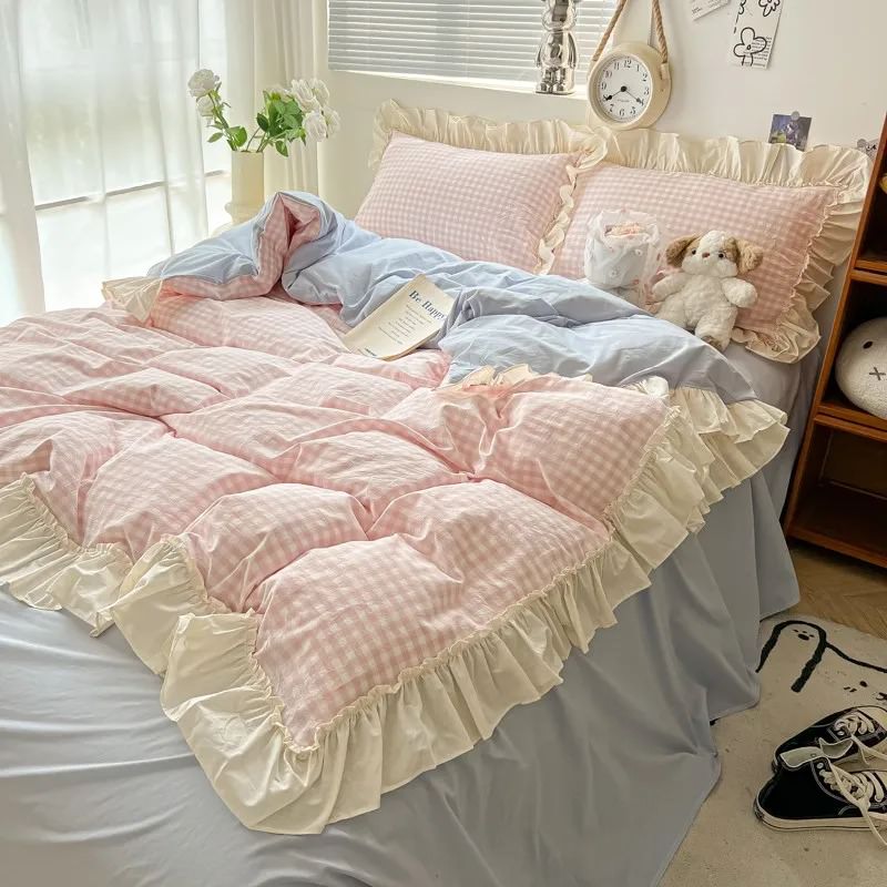 Rynx | Kawaii Pastel Check Ruffle Decor Set