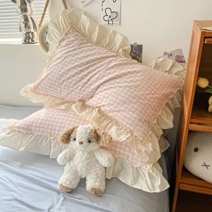 Rynx | Kawaii Pastel Check Ruffle Decor Set