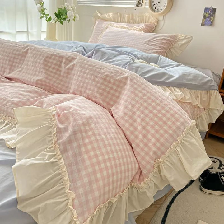 Rynx | Kawaii Pastel Check Ruffle Decor Set