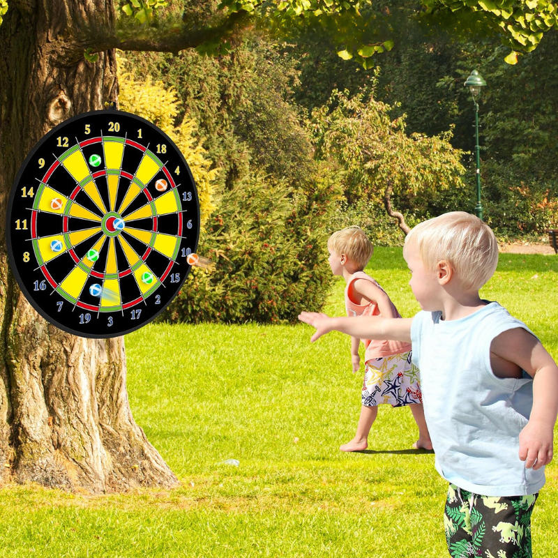 Lisslune | Double-Sided Kids Dart – Large Safe Dartboard for Indoors & Outdoors