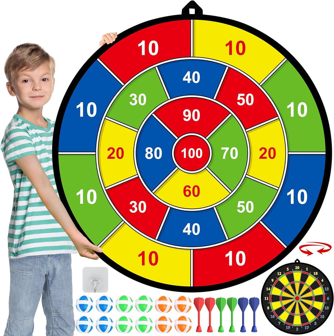 Lisslune | Double-Sided Kids Dart – Large Safe Dartboard for Indoors & Outdoors
