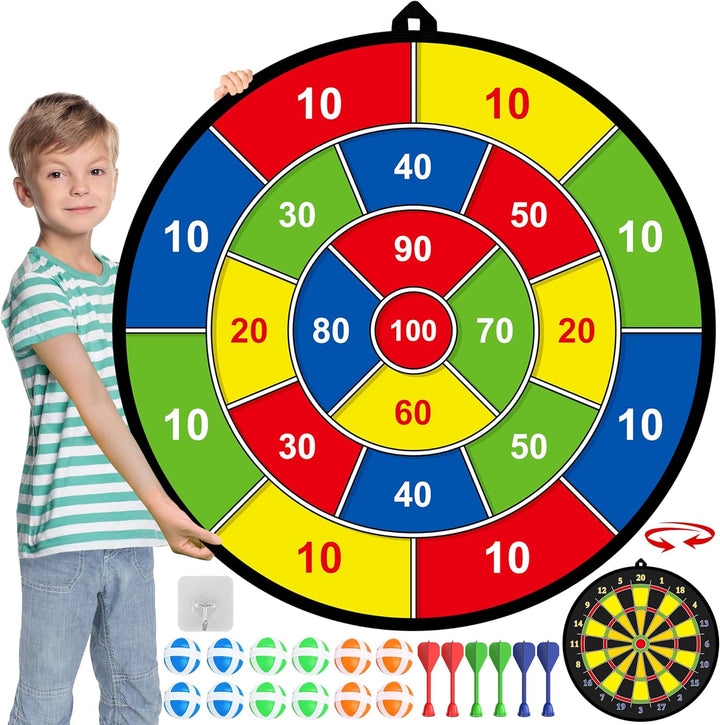 Lisslune | Double-Sided Kids Dart – Large Safe Dartboard for Indoors & Outdoors