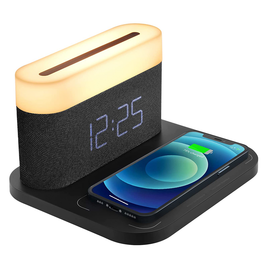 Lisslune | 3-in-1 Wireless Charger, LED Lamp & Digital Alarm Clock | Fast Charging Dock