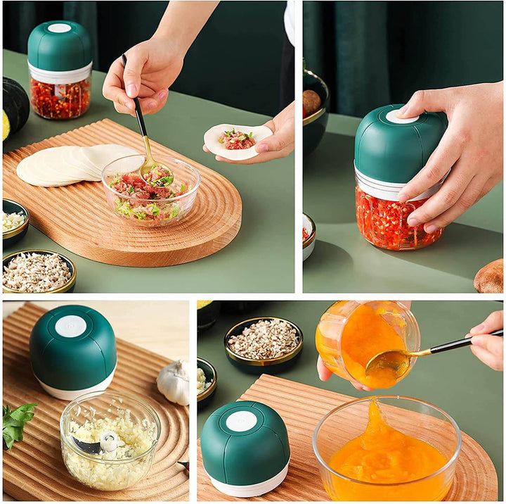 Lisslune | ChopEase Electric Garlic Press – USB Rechargeable – Compact & Powerful – 250ml