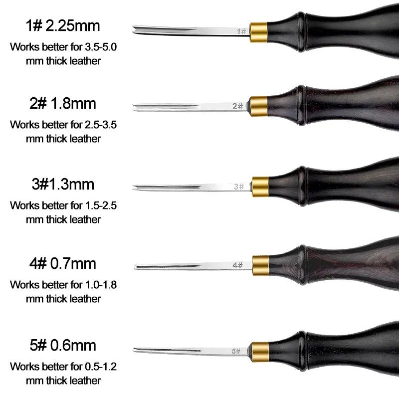 Lisslune | Precision Edge Beveling Tool Set for Leather Craft - Ergonomic Design for Perfect Finish