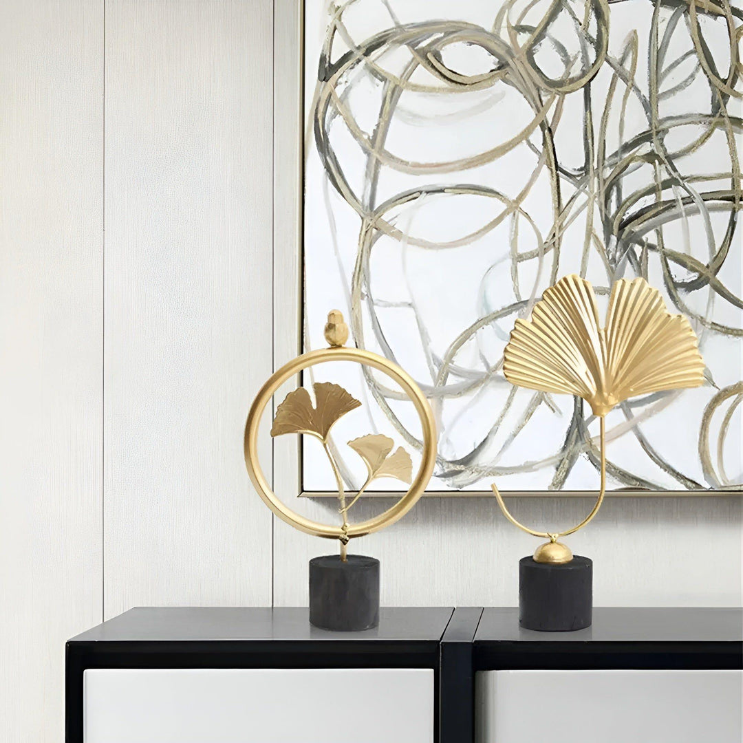 Lisslune | GoldenGrove – Minimalist Ginkgo Leaf Sculpture for Elegant Natural Charm