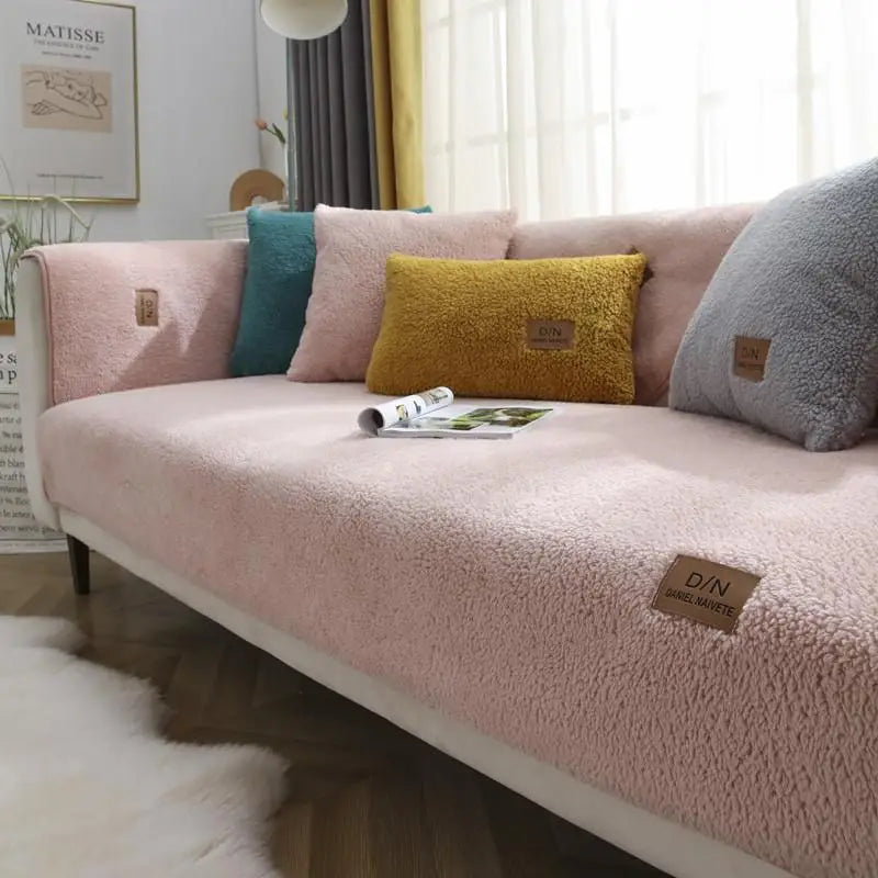 Lisslune | Waterproof Thick Fuzzy Sherpa Fleece Non-slip Sofa Cover