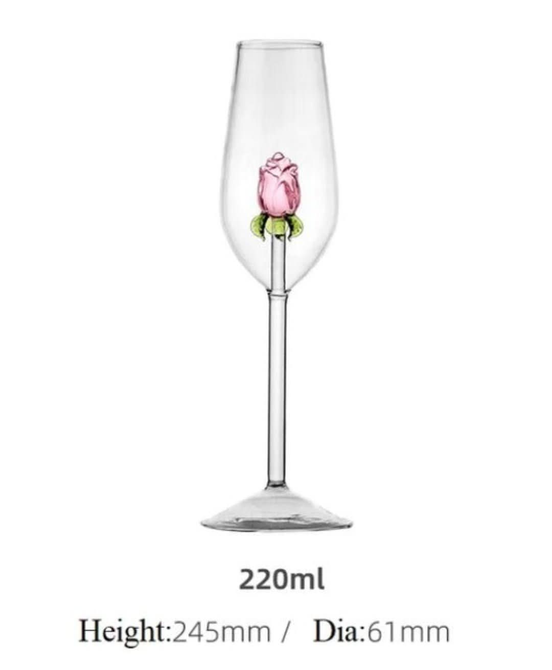 Lisslune | La Vie En Rose | Champagne Glass - Handmade