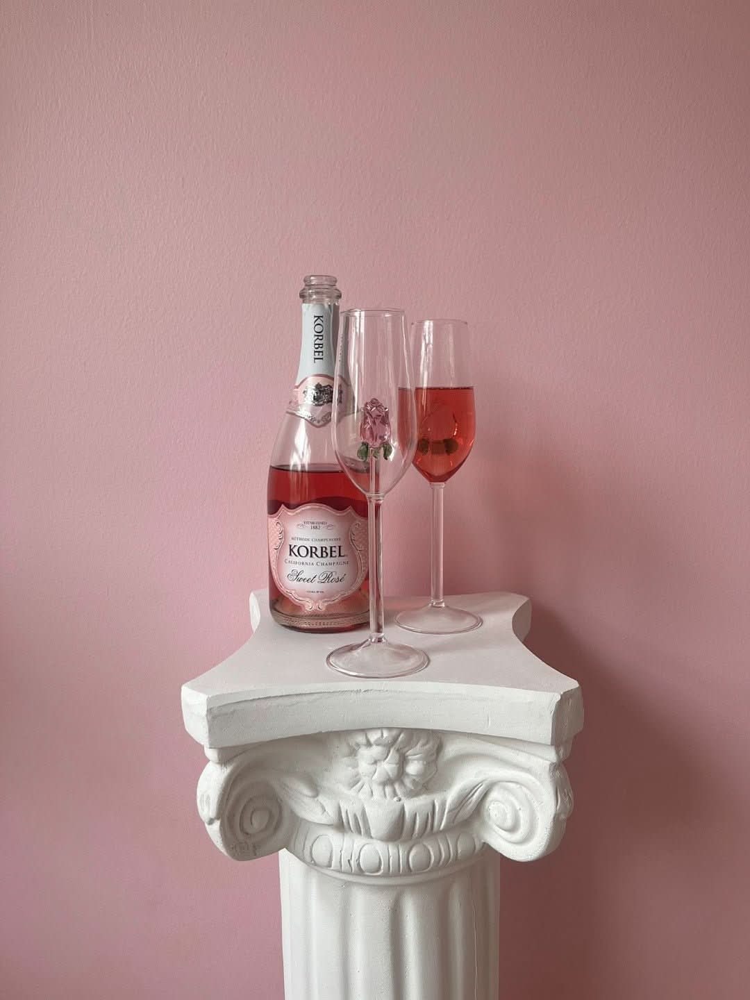 Lisslune | La Vie En Rose | Champagne Glass - Handmade