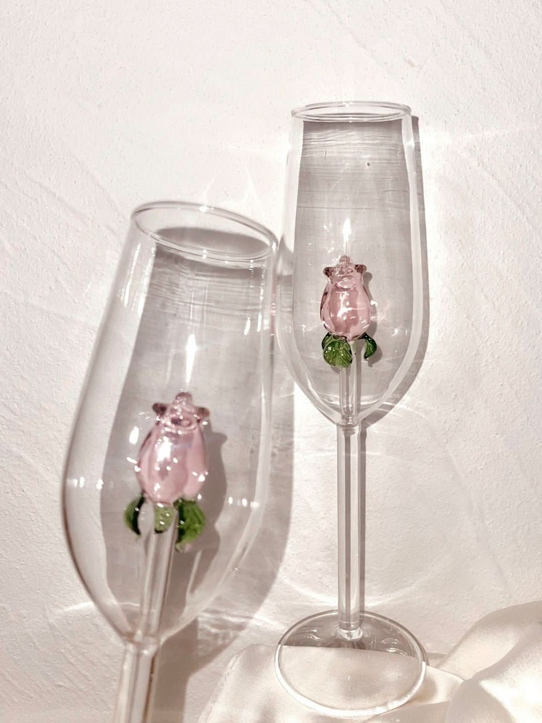 Lisslune | La Vie En Rose | Champagne Glass - Handmade