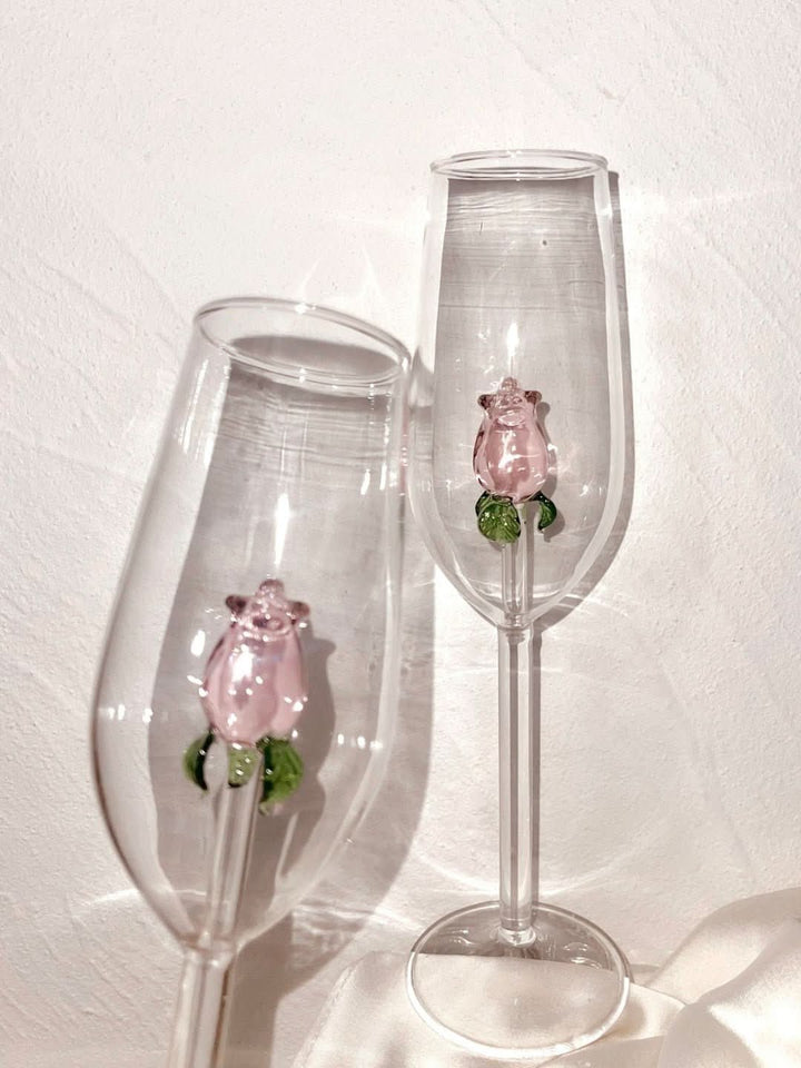 Lisslune | La Vie En Rose | Champagne Glass - Handmade
