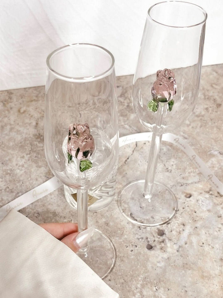 Lisslune | La Vie En Rose | Champagne Glass - Handmade