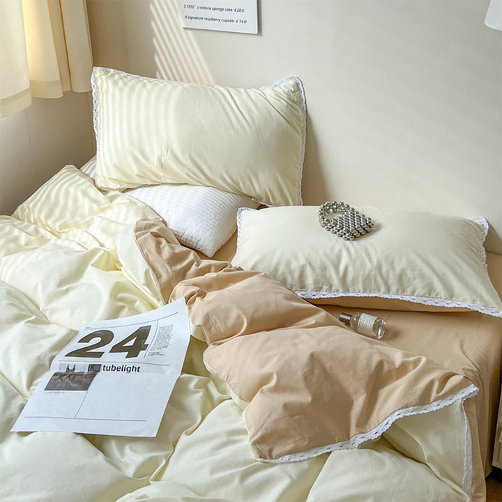 Rynx Pastel Lace Edge Bedding Set