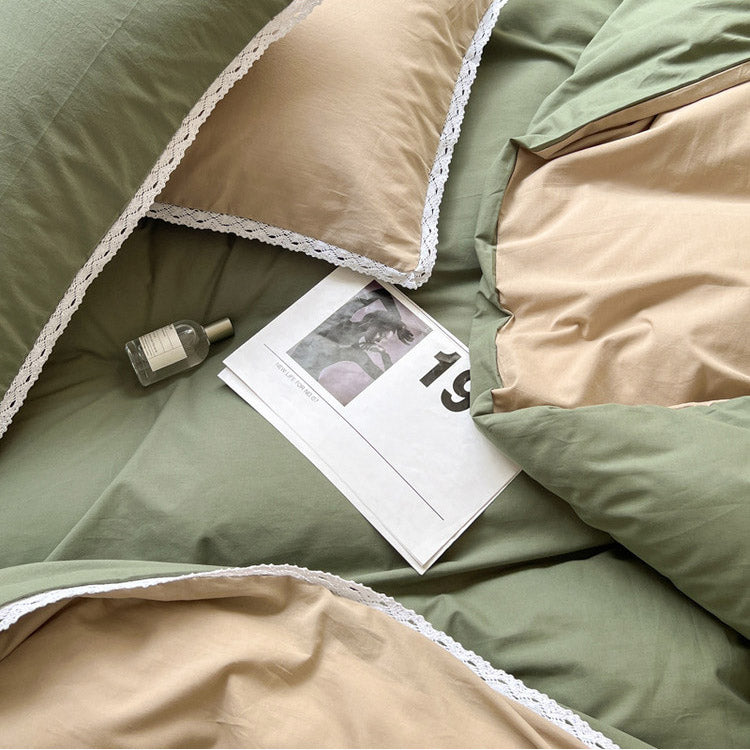 Rynx Pastel Lace Edge Bedding Set