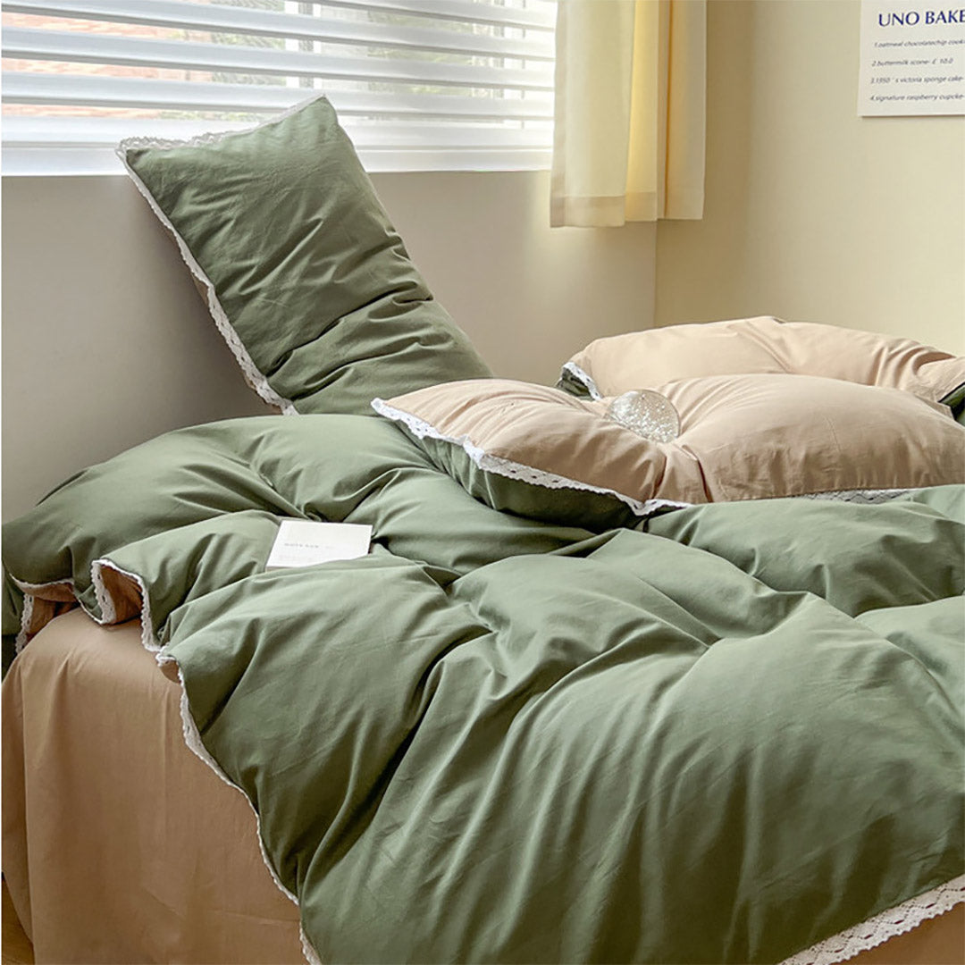 Rynx Pastel Lace Edge Bedding Set