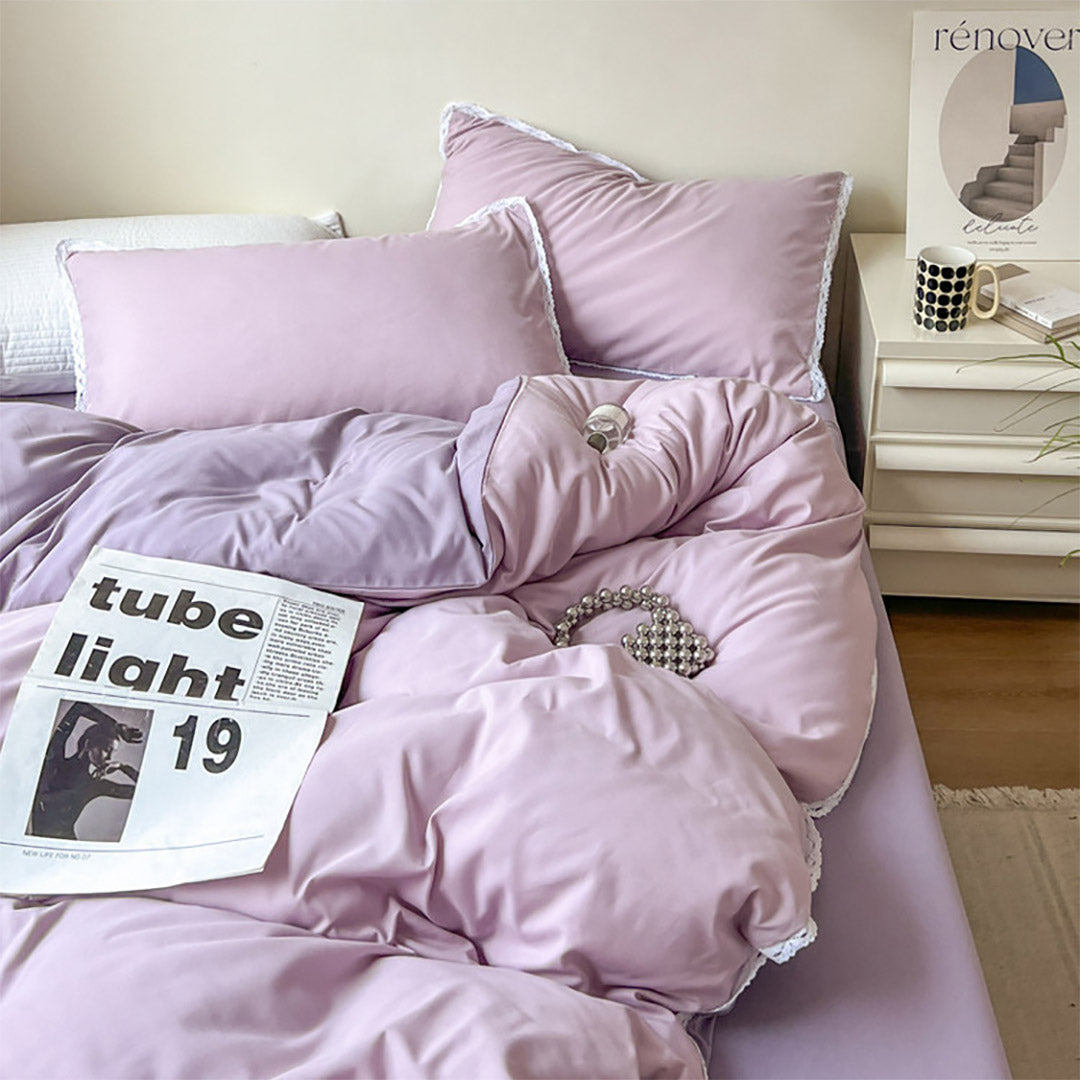 Rynx Pastel Lace Edge Bedding Set