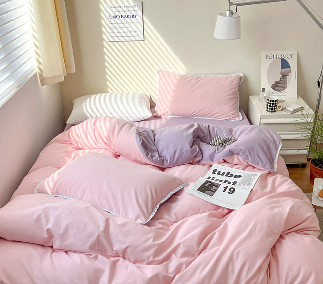 Rynx Pastel Lace Edge Bedding Set