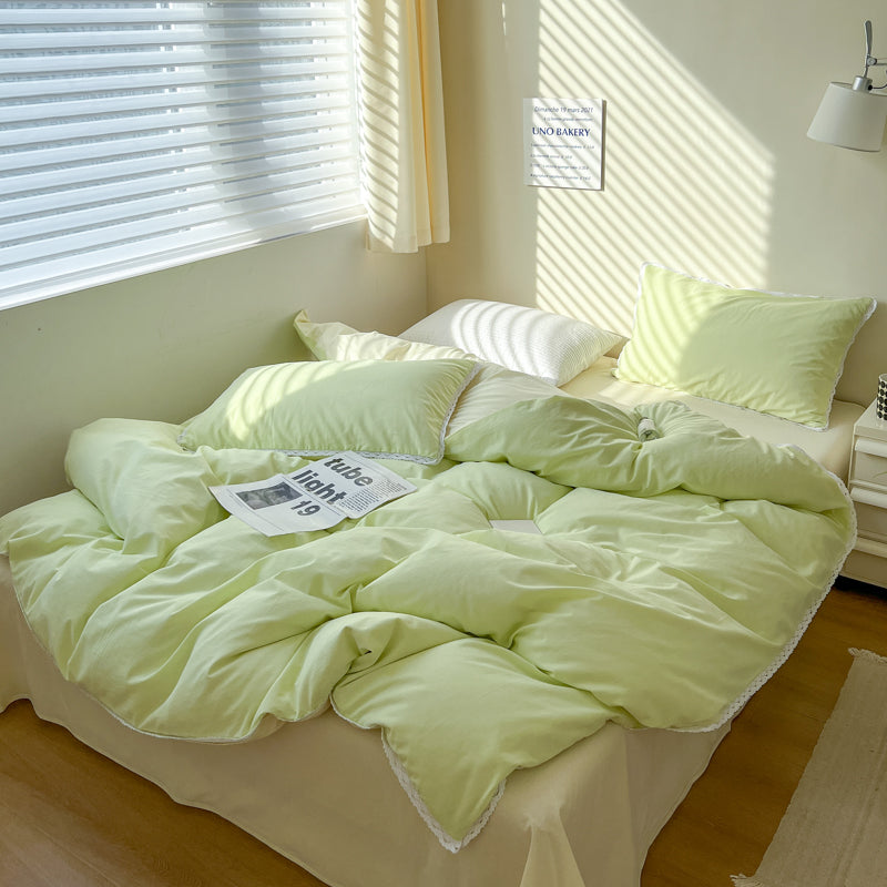 Rynx Pastel Lace Edge Bedding Set