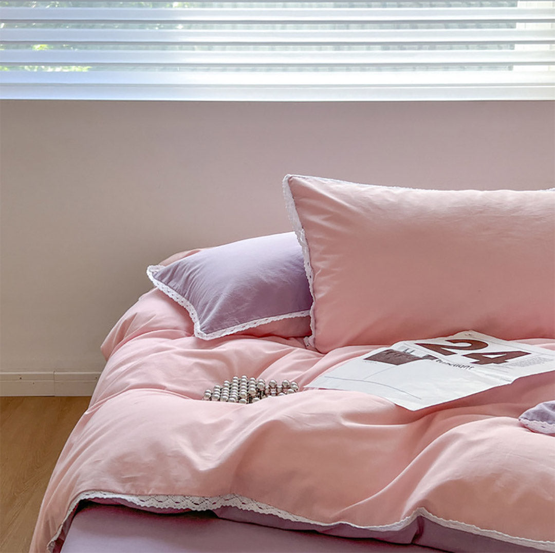 Rynx Pastel Lace Edge Bedding Set