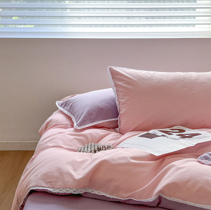 Rynx Pastel Lace Edge Bedding Set