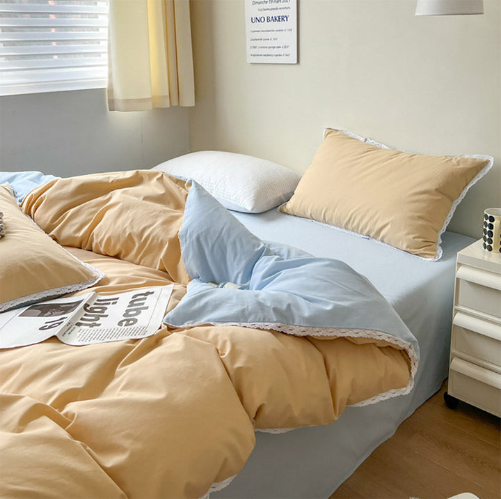 Rynx Pastel Lace Edge Bedding Set