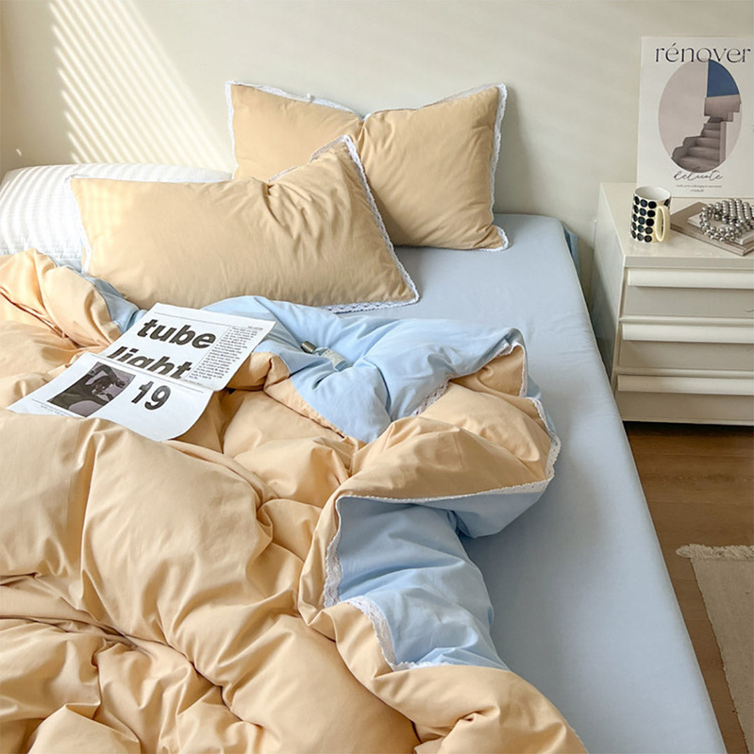 Rynx Pastel Lace Edge Bedding Set
