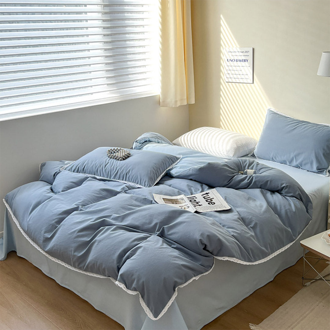 Rynx Pastel Lace Edge Bedding Set
