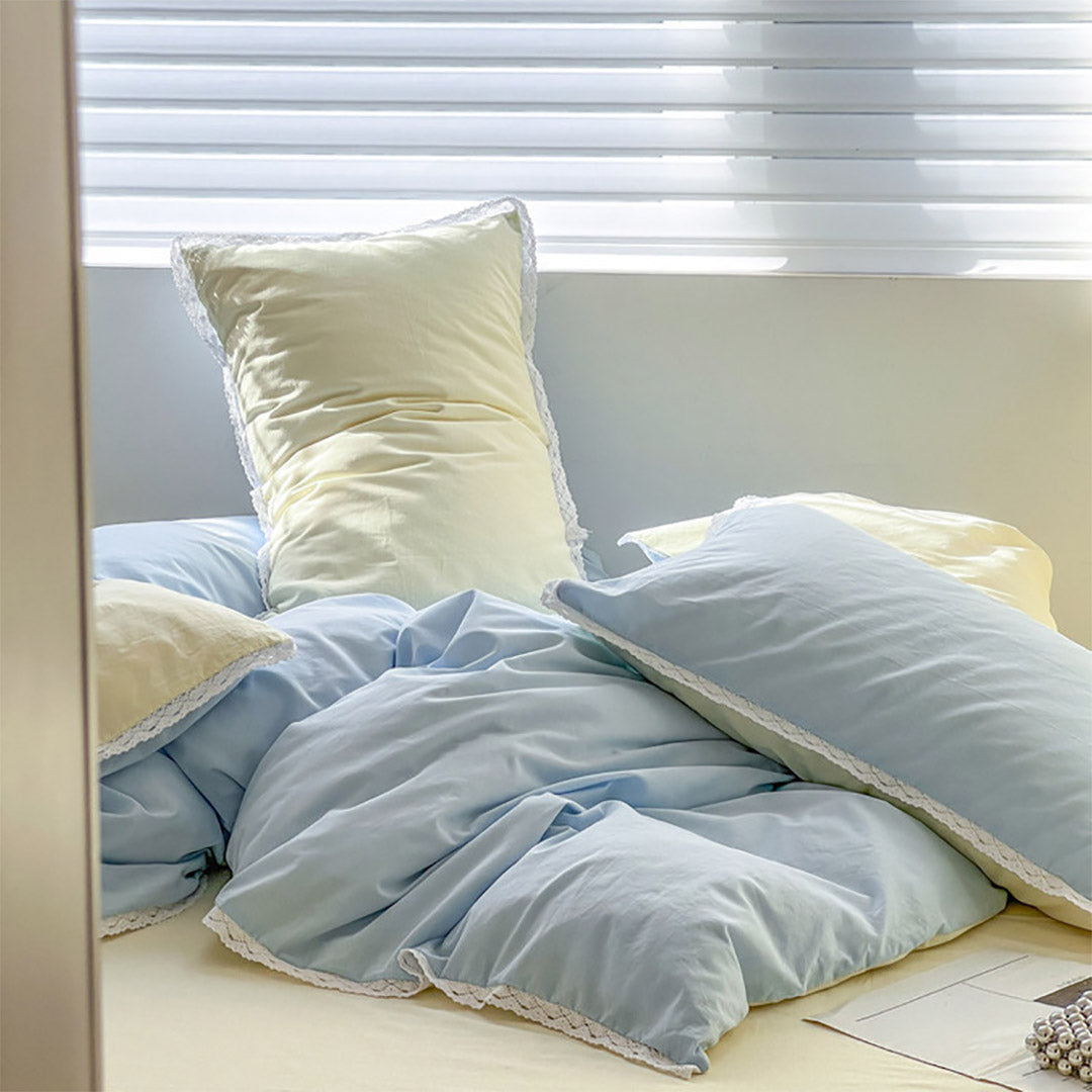 Rynx Pastel Lace Edge Bedding Set