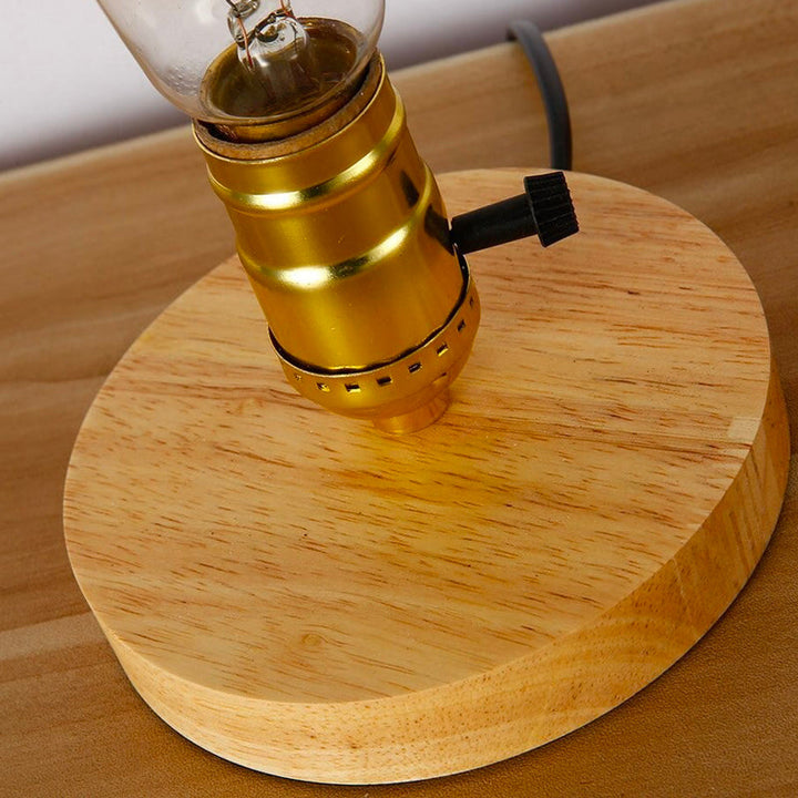 Lisslune | EdisonWood Vintage Charm Nightstand Lamp – Timeless and Elegant Design