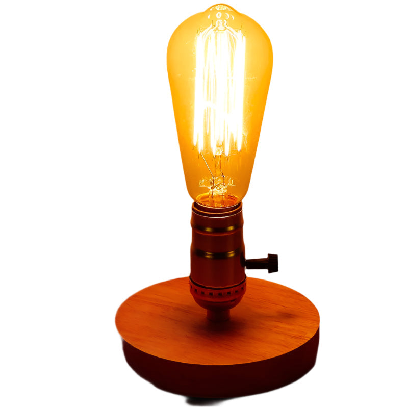 Lisslune | EdisonWood Vintage Charm Nightstand Lamp – Timeless and Elegant Design