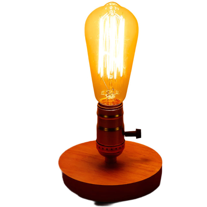 Lisslune | EdisonWood Vintage Charm Nightstand Lamp – Timeless and Elegant Design
