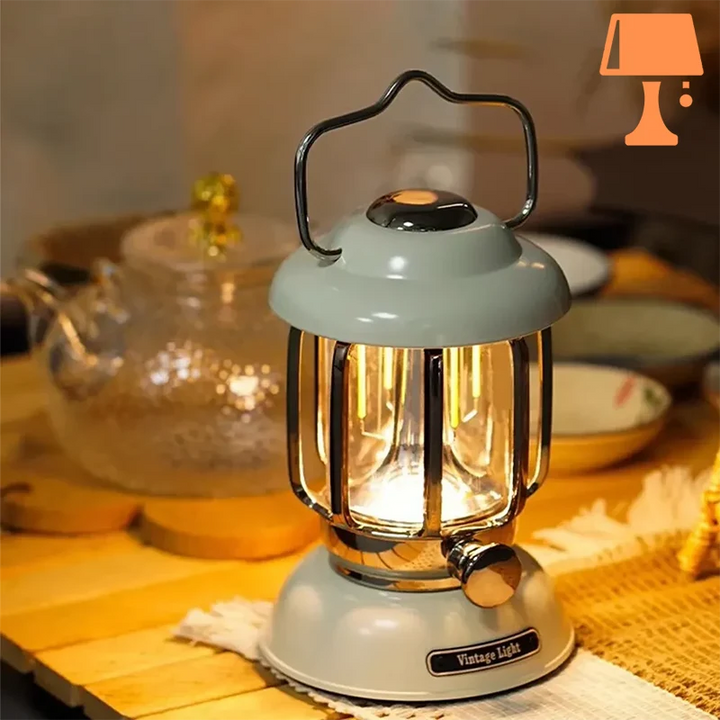Lisslune | LumiHeritage - Vintage LED Lantern with Metal Grid