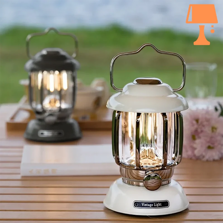 Lisslune | LumiHeritage - Vintage LED Lantern with Metal Grid