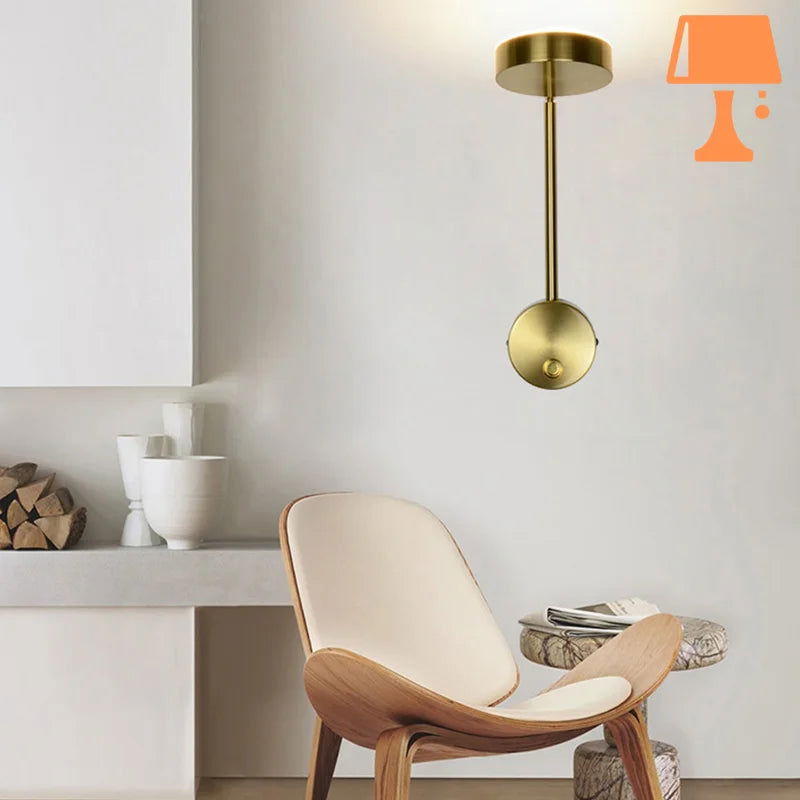 Lisslune | LumaFlex Guld LED Wall Light – Elegant design with 360° rotatable head