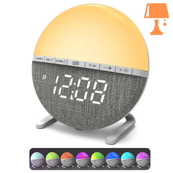 Lisslune | RiseGlow - Sunrise Alarm Clock with Gentle Wake Function and Multicolored Light