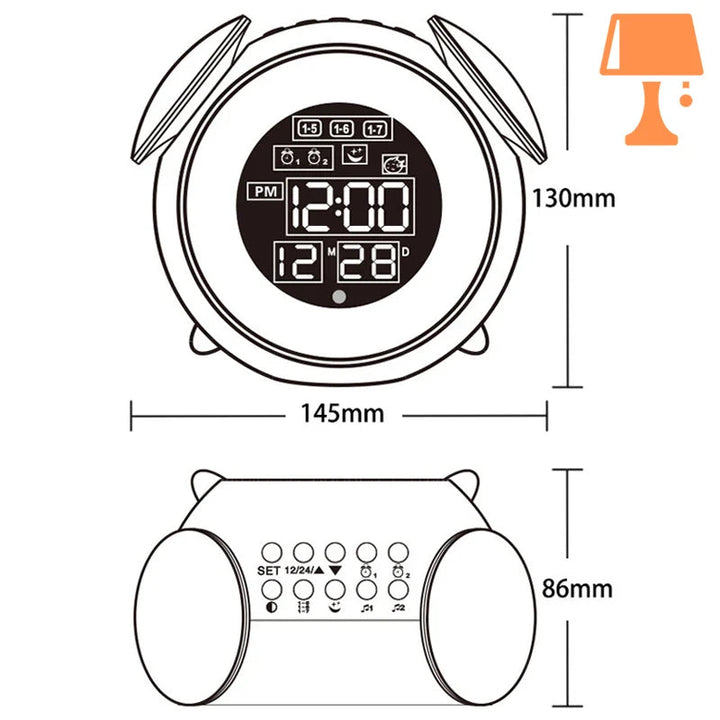 Lisslune | LumiTune - Color Changing LED Alarm Clock with Bluetooth Speaker