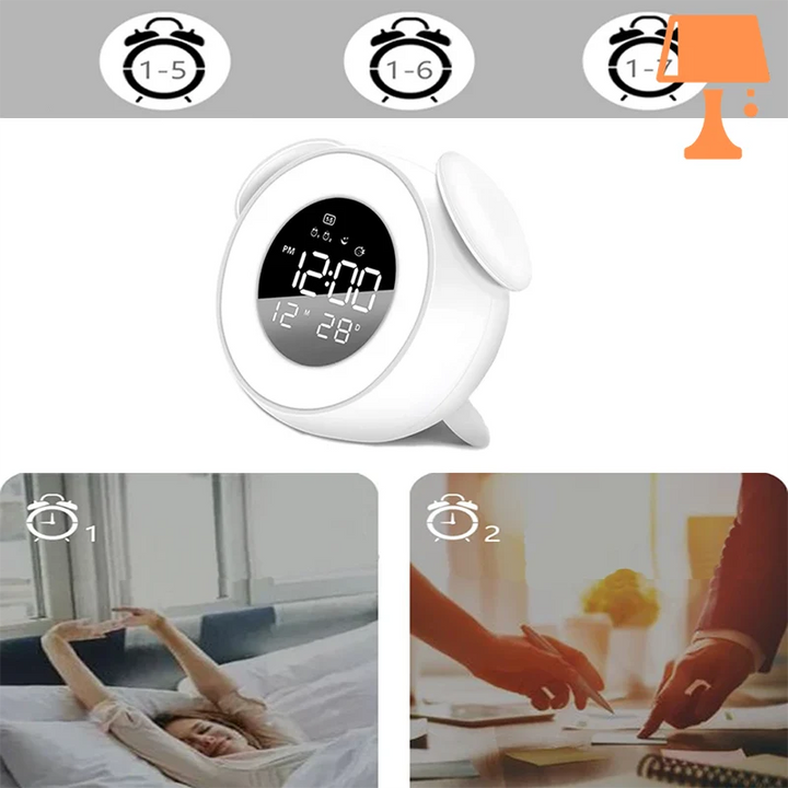 Lisslune | LumiTune - Color Changing LED Alarm Clock with Bluetooth Speaker