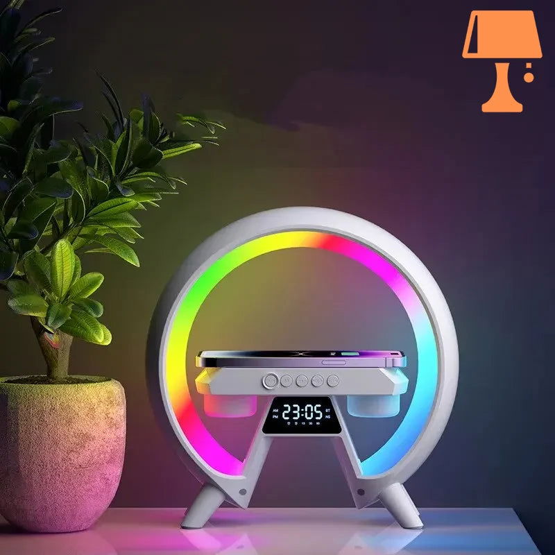 Lisslune | LumiNova Futuristic LED Lamp – Wireless Charging & Digital Clock