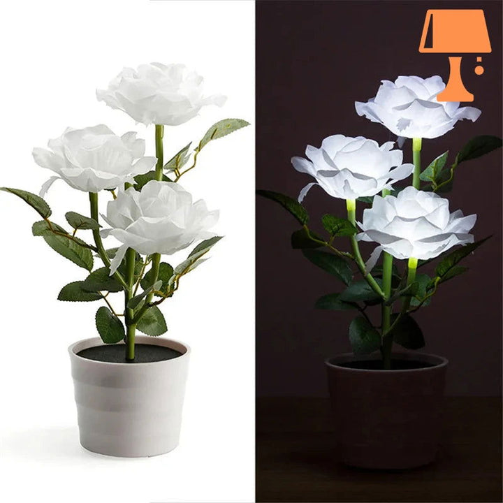 Lisslune | LumiRose – Solar-powered rose plant pot lamp with gentle LED lighting