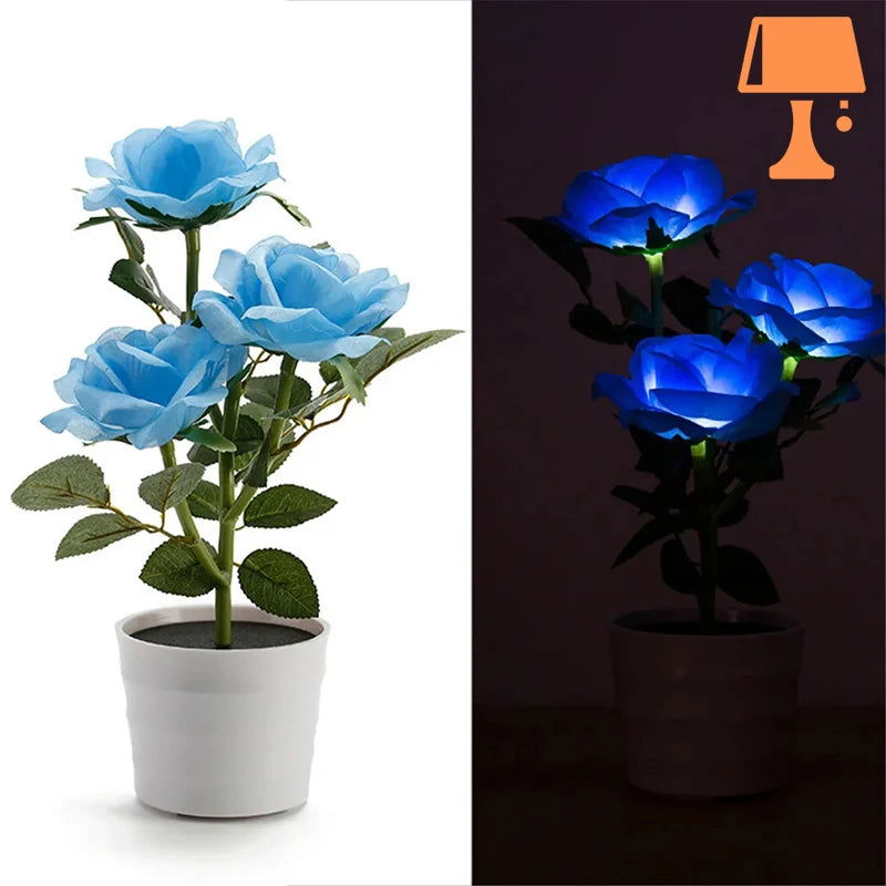 Lisslune | LumiRose – Solar-powered rose plant pot lamp with gentle LED lighting