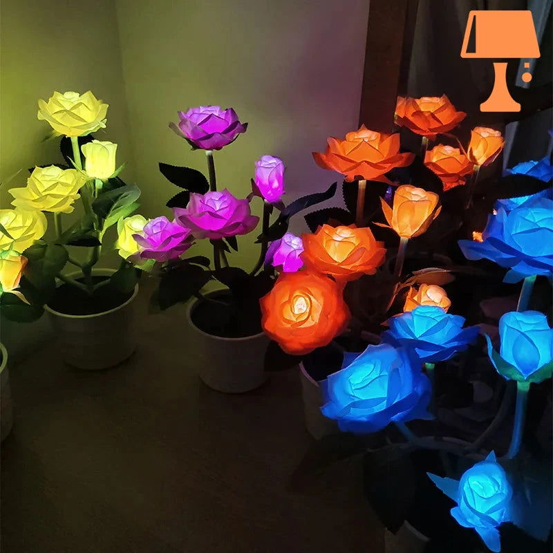 Lisslune | LumiRose – Solar-powered rose plant pot lamp with gentle LED lighting