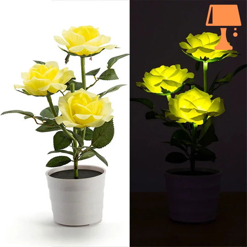 Lisslune | LumiRose – Solar-powered rose plant pot lamp with gentle LED lighting