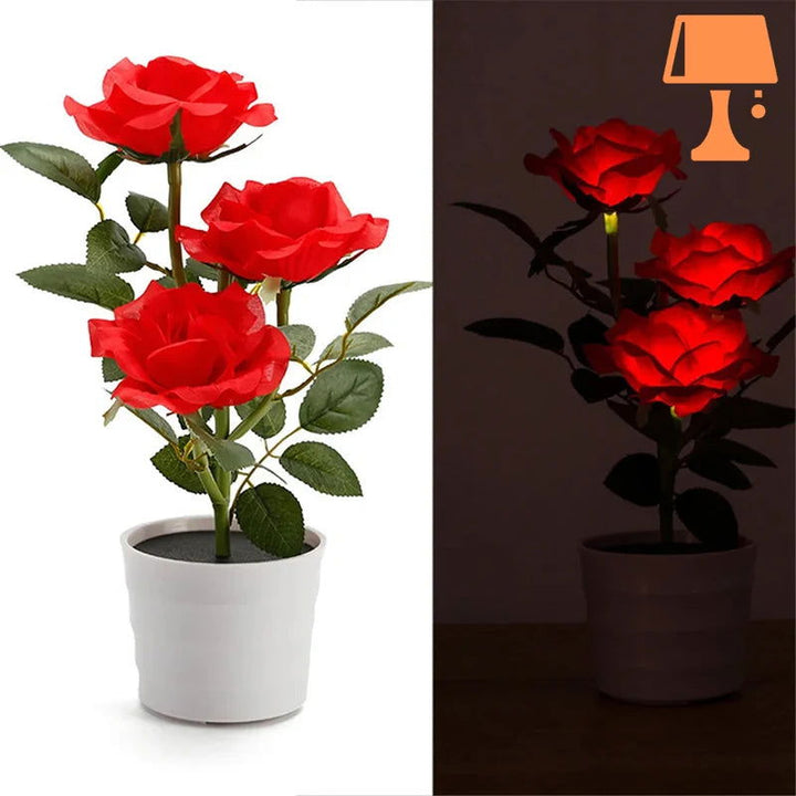 Lisslune | LumiRose – Solar-powered rose plant pot lamp with gentle LED lighting