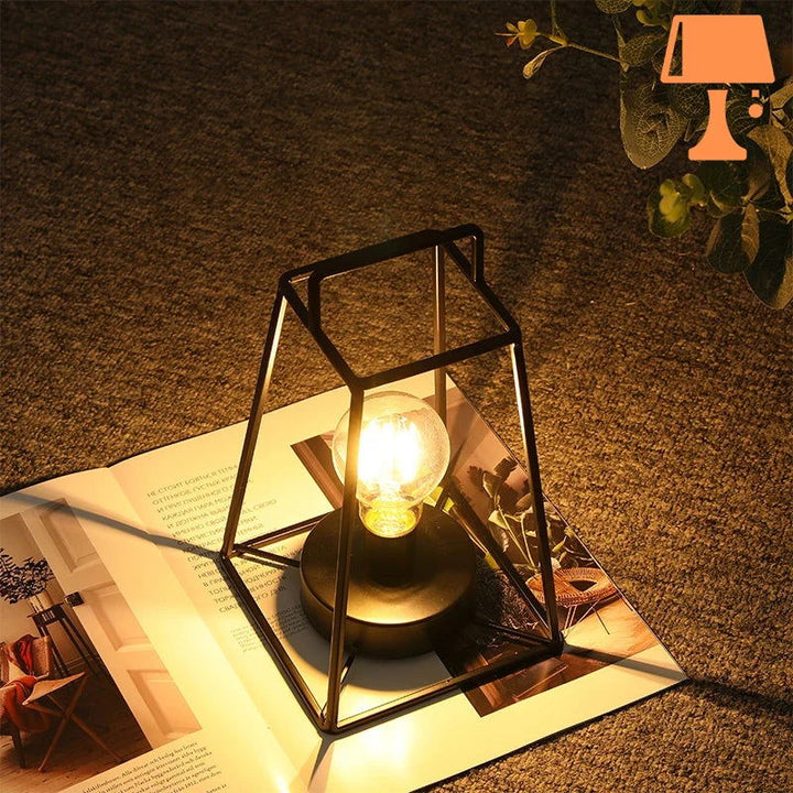 Lisslune | LumiFrame Geometric Lamp – Modern Design with Floating LED Bulb