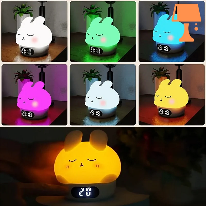 Lisslune | BunnyGlow - Charming cat-shaped bedside lamp and alarm clock